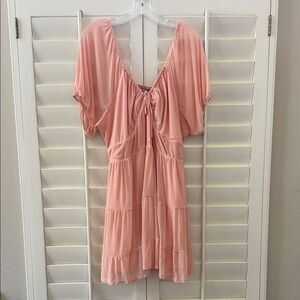 Tinsel Blush Pink Dress with Front Tie